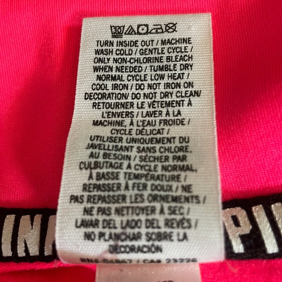 Pink Victoria Secret long sleeve hot pink/gray 1/4 zip front top Ladies Sz M - Picture 8 of 12